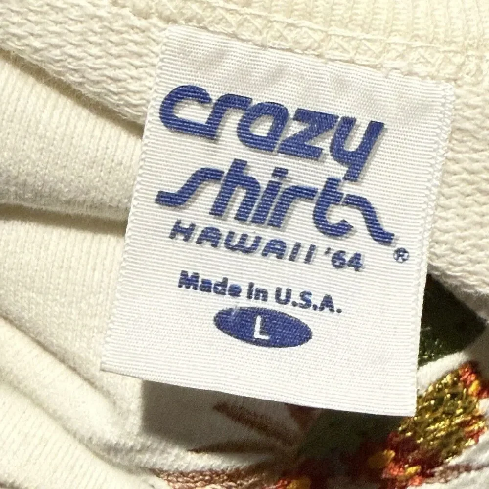 Crazy Shirts Top Women Large Palm Springs Embroidered Pullover Cotton Round Neck